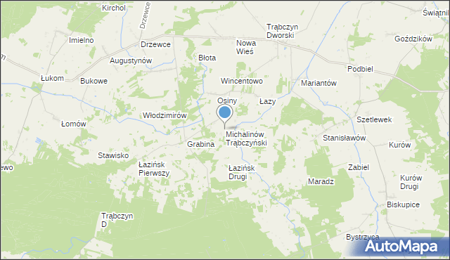 mapa Michalinów Trąbczyński, Michalinów Trąbczyński na mapie Targeo